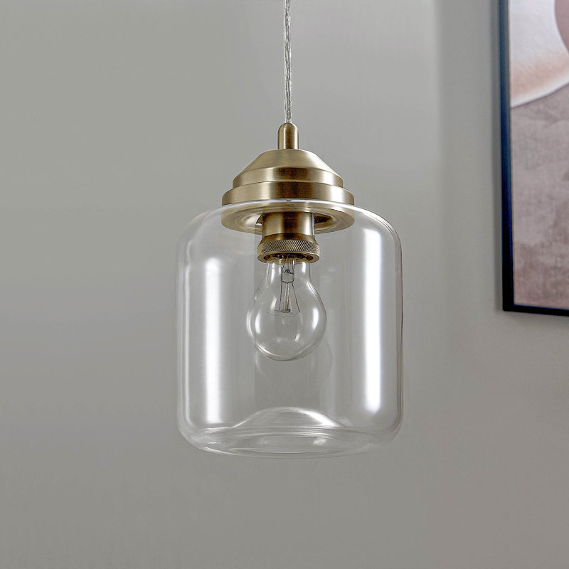 Luminaire suspendu cylindrique à 1 lumière Gronroos, Or