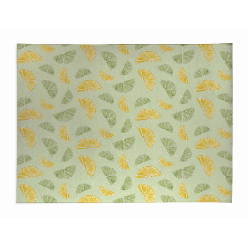 Tapis d'extérieur Summer Limes & Lemons, Rectangulaire 8 pi x 10 pi