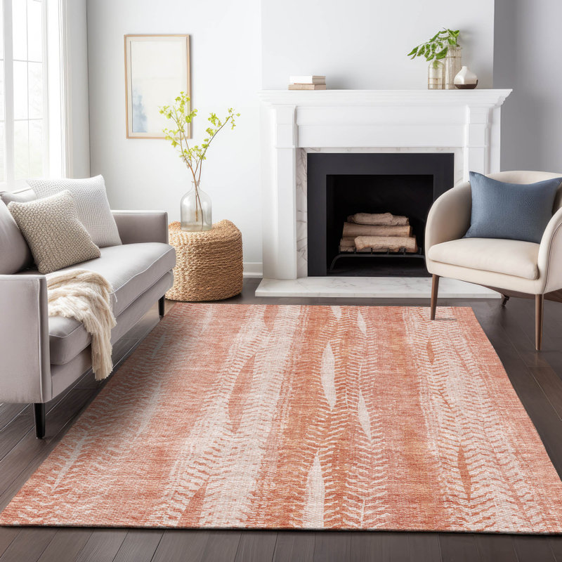 Tapis corail Prisco lavable à la machine de qualité supérieure, Rectangle 10 pi x 14 pi