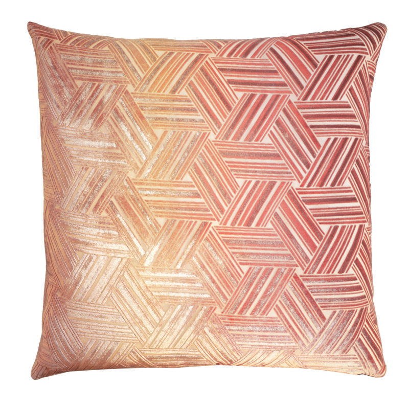 Entwined Square Velvet Pillow Cover & Insert, 22" x 22", Sunstone