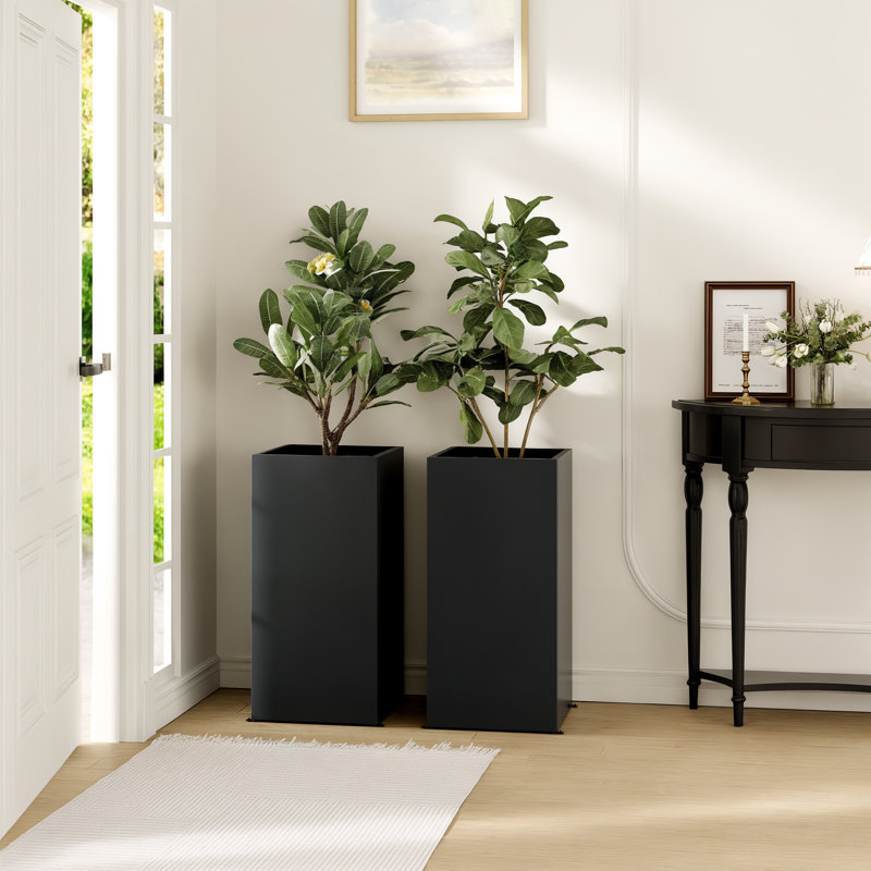  Tall Planter Box (Set Of 2),Black