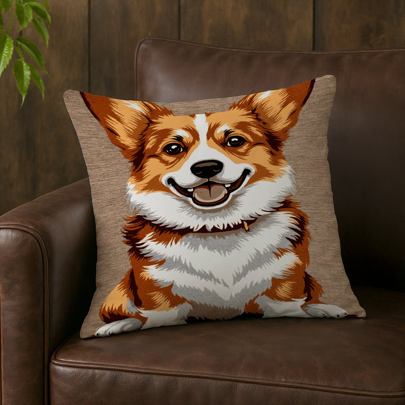 Coussin intérieur et extérieur Dogs, Carré 20 po, Cardigan Welsh Corgi