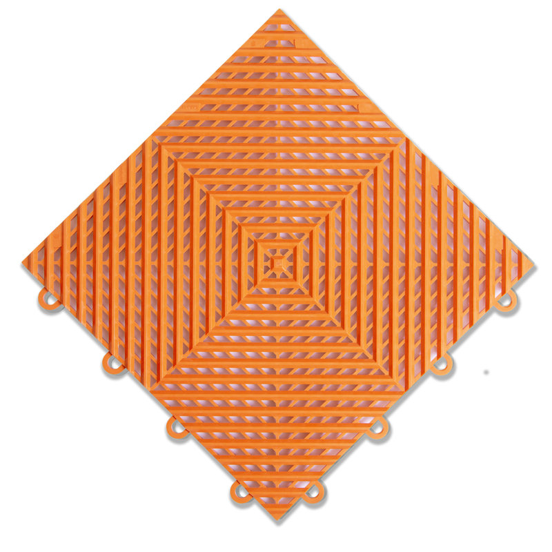 Carreau de plancher de garage 12 po x 12 po, Orange Harley