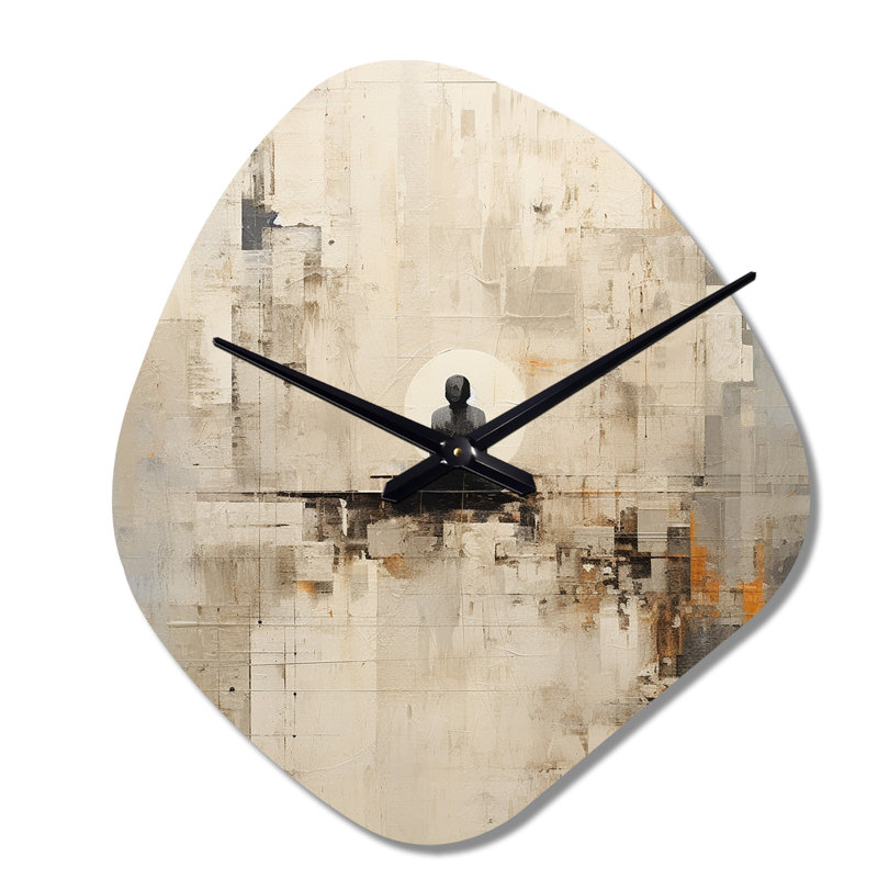 abstract blue and white yoga mediation - Unique Shape Yoga Metal Wall Clock, Asymmetrical Metal Clock Print, Grand