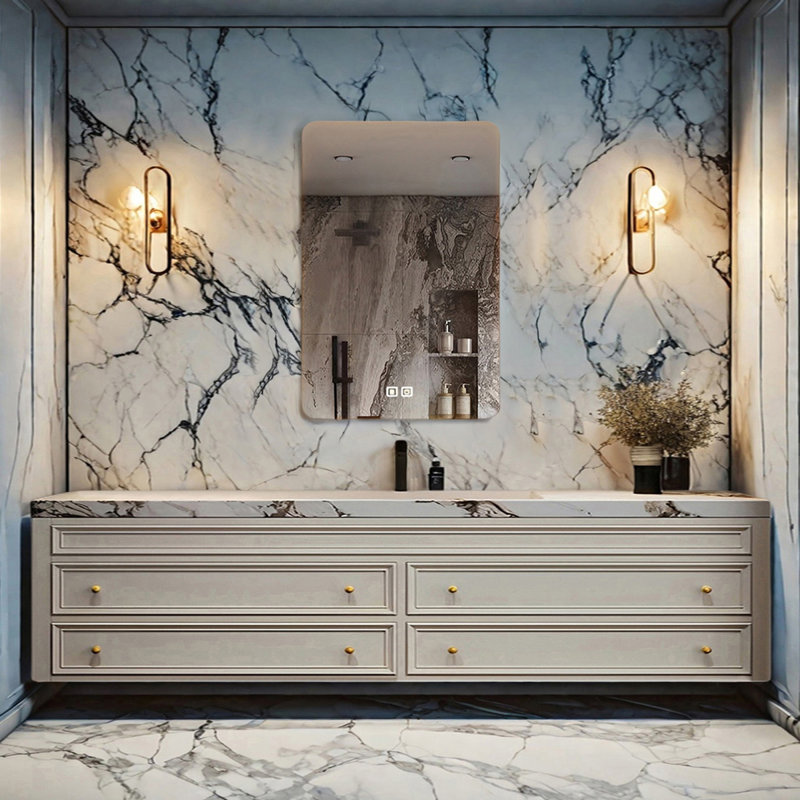 Armoire de salle de bain moderne française, H 19,68 po x l 70,86 po x P 19,68 po