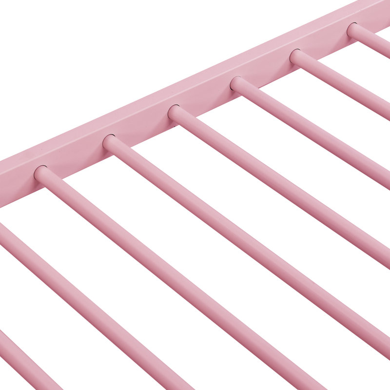 Lit superposé en métal rose sur simple, Simple sur simple, Rose
