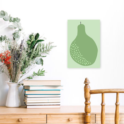 Green Pear Abstract Modern Organic Fruit Summer Wall Art