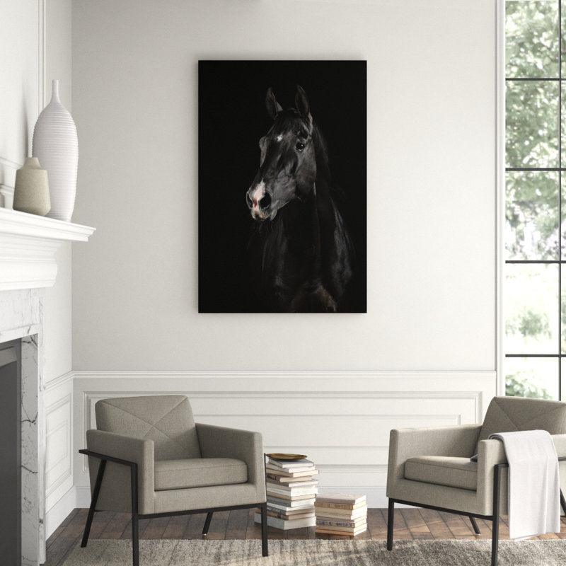 Black Horse Face Print, 60" H x 40" W x 1.5" D