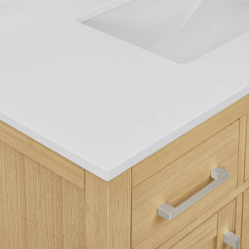 Beckett TK 84'' W Double Vanity, White Cultured Marble, Matte Black, Dark Gray