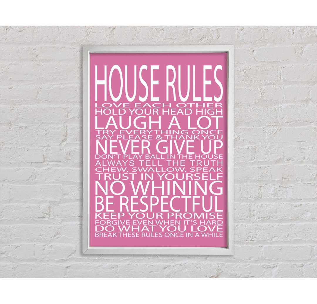 House Rules Love Each Other - Single Picture Frame Kunstdrucke auf Leinwand