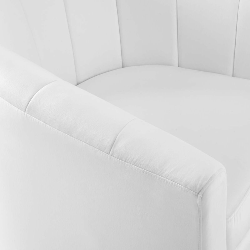 Modway Prospect Performance Velvet Swivel Armchair, White Velvet