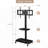 Height and Angle Adjustable Multi-Function Tempered Glass Metal Frame Floor With Lockable Wheels Mobile TV Stand