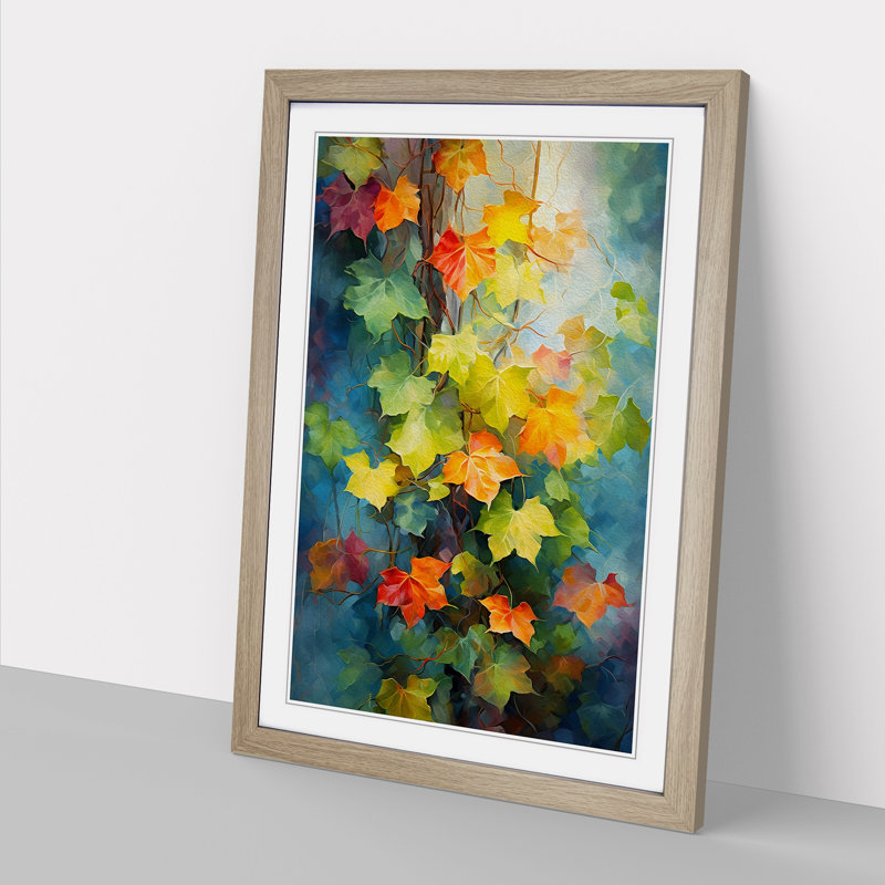 Ivy Leaf Impressionism - Framed Print, Oak Framed, 64cm H x 46cm W x 2cm D