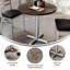Plateau de table rond rond en bois massif avec base en X-158564415-158564412-158564413