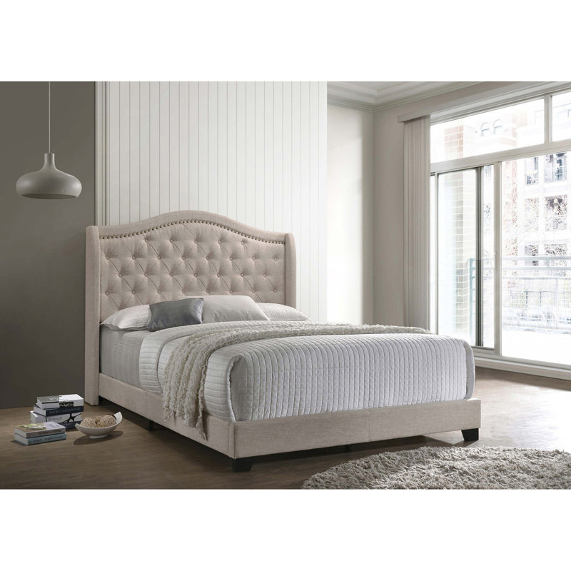 Modern Elegant Design Flat bed, Beige
