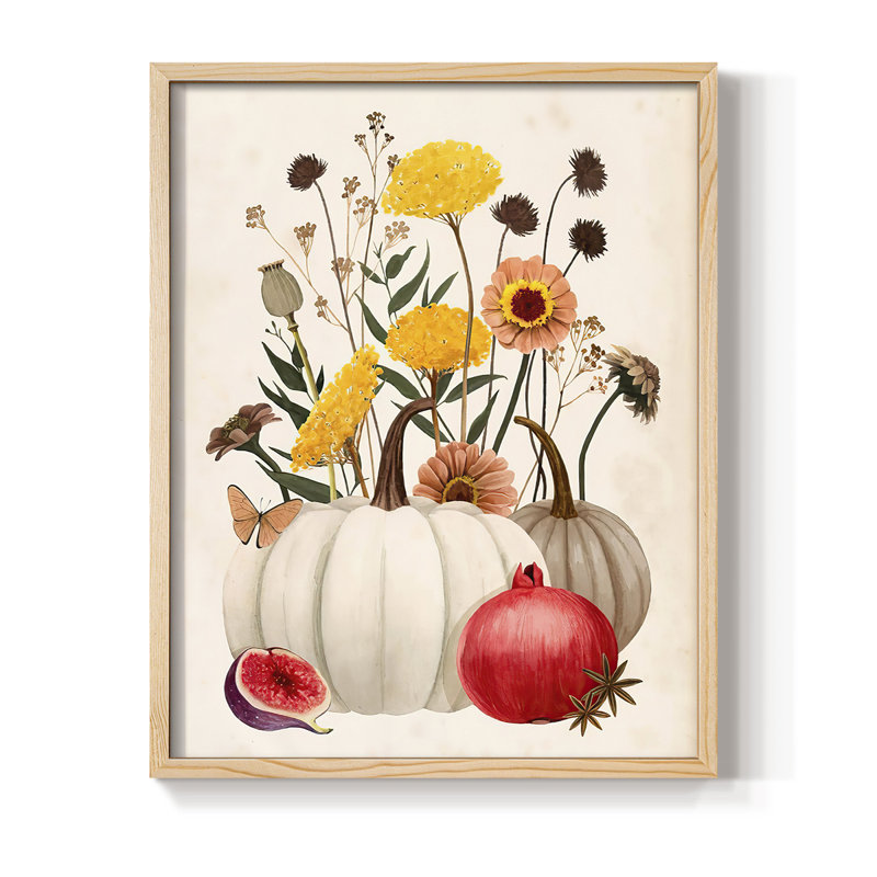 «Fall Botanicals II», reproduction encadrée - bois massif, H 30 po x l 24 po