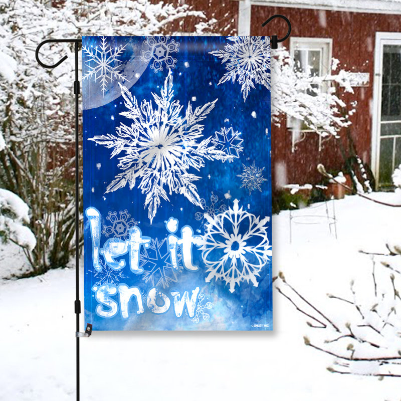 Blue Winter Snowflake Double-Sided Garden Flag