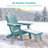 Folding Adirondack Chair with Retractable Ottoman and Cup Holder, Outdoor HDPE Lounge Chair-1978898528