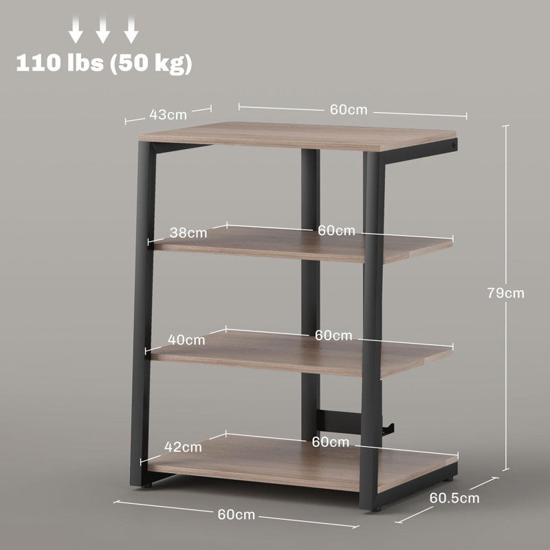 79cm H Media Shelves, Grey