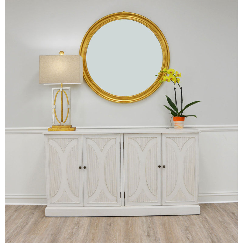 Cecilia 64'' W Solid Wood Sideboard, Antiqued White
