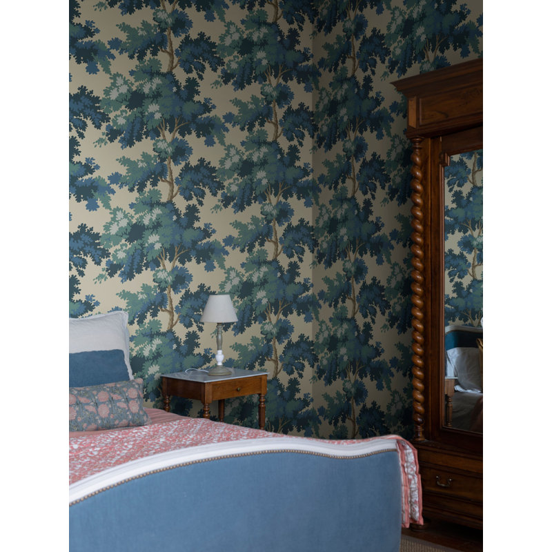 Raphael Floral Wallpaper Roll by Sandberg, Dark Blue