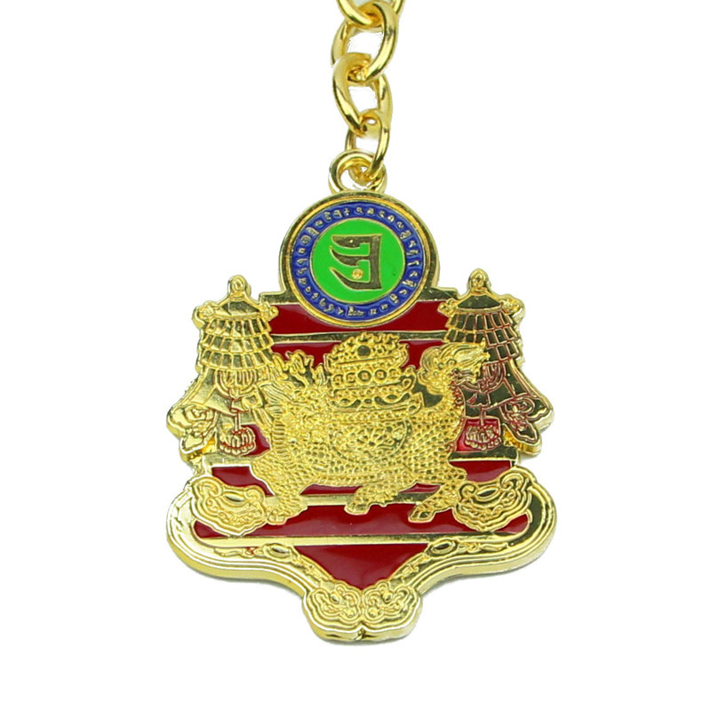 Feng Shui Import 2'' W Gold/Red/Blue Key Chain