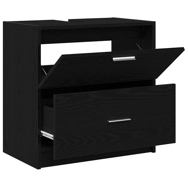 59Cm Single Bathroom Vanity Base Only, Black Oak