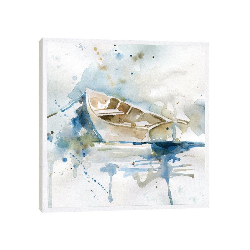 Malibu Marina II by Carol Robinson - Painting on Canvas, White Framed, 93.98 cm H x 93.98 cm W