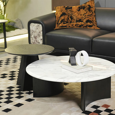 Italian round marble coffee table