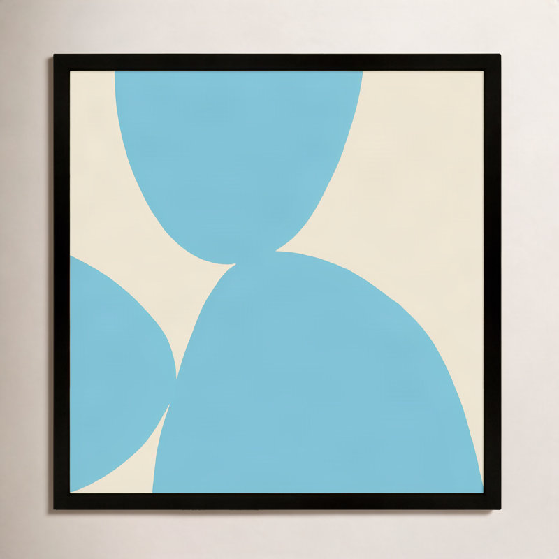 Blue Ink 1 By Lee Lessem - Framed Wall Art, 44" H x 44" W x 1.25" D, Black Framed