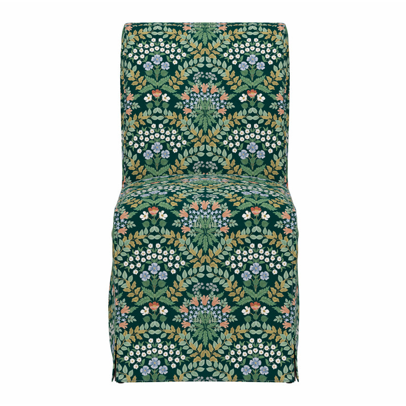Frances Slipcover Dining Chair, Rpc Bramble Emerald Linen