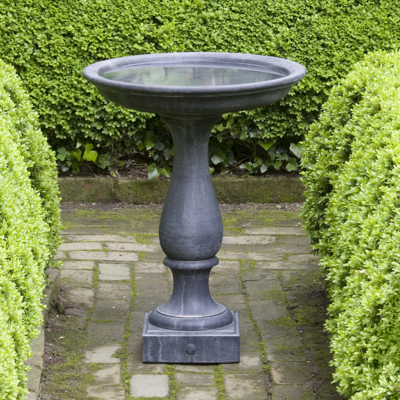 Connerton Concrete Pedestal Birdbath, Alpine Stone