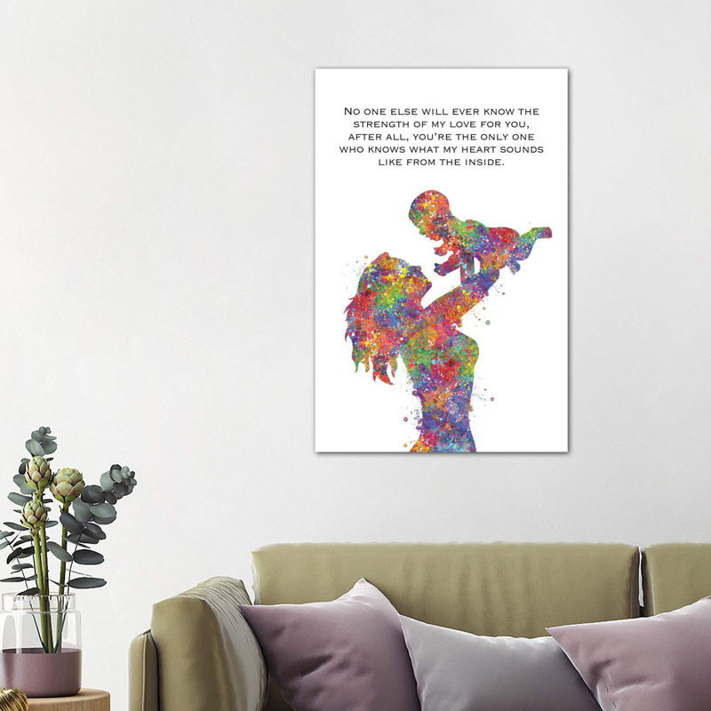 Mother Baby Quote by Genefy Art - Wrapped Canvas Print, 101.6 cm H x 66.04 cm W x 1.91 cm D