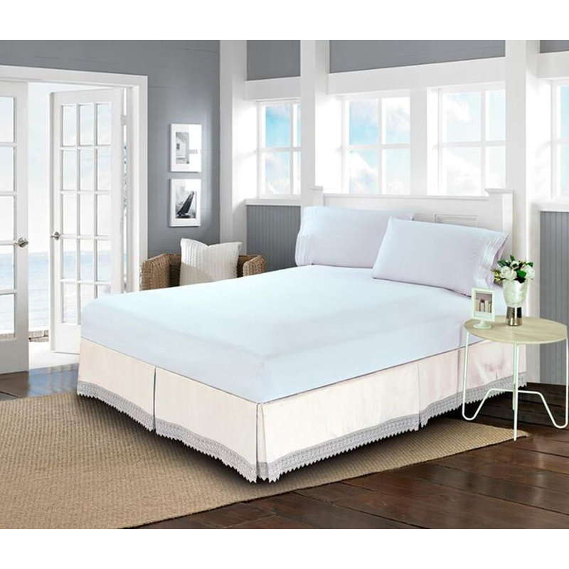 Tailored Wrap Around Bed Skirt, Cream, King