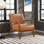Finition de conception élégante chaise d'appoint brun en similicuir rembourré mobilier de salon moderne 1pc
