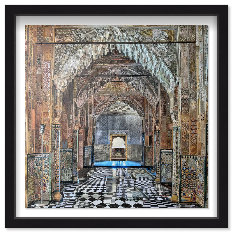 Oliver Gal Katy Hirschfeld - Alhambra Architecture - Luxury Shadowbox Framed Wall Art, Black, 21.5" H x 21.5" W