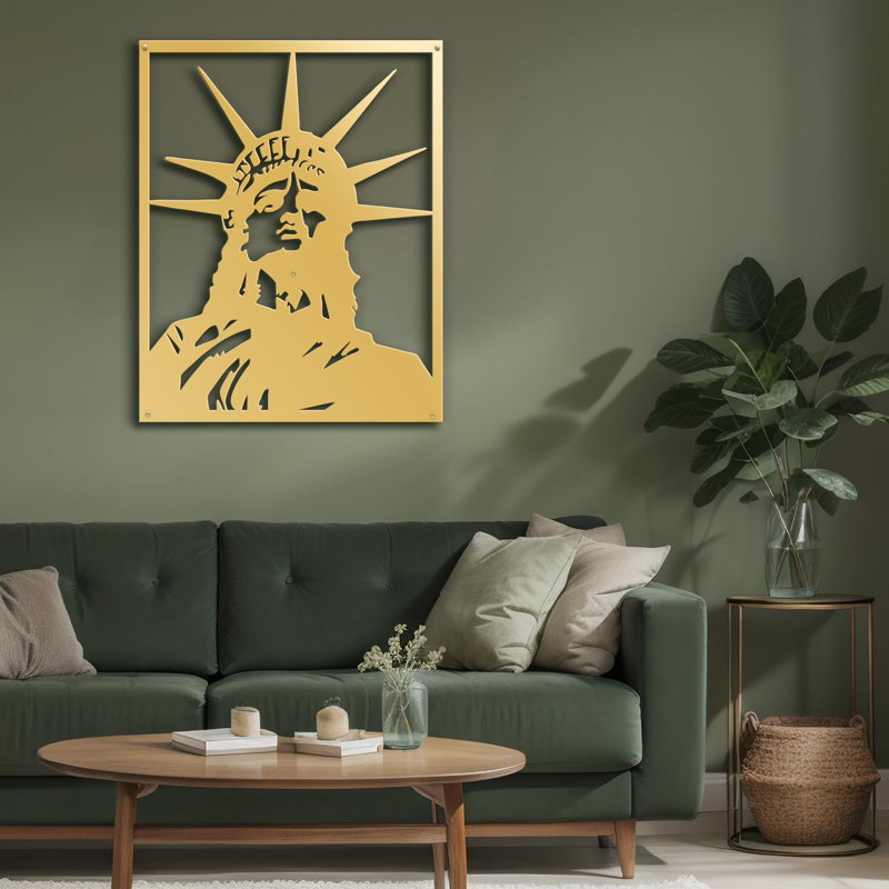 People Wall Decor on Metal, Gold, 30" H x 20" W x 0.05" D