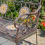 43in. Antigone Mosaic Metal Rectangular Garden Bench