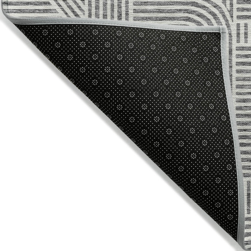 Tapis intérieur lavable abstrait 8 pi x 10 pi gris