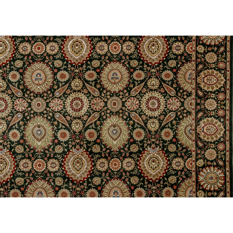 Manchuria Wool Oriental Area Rug in Beige/Black
