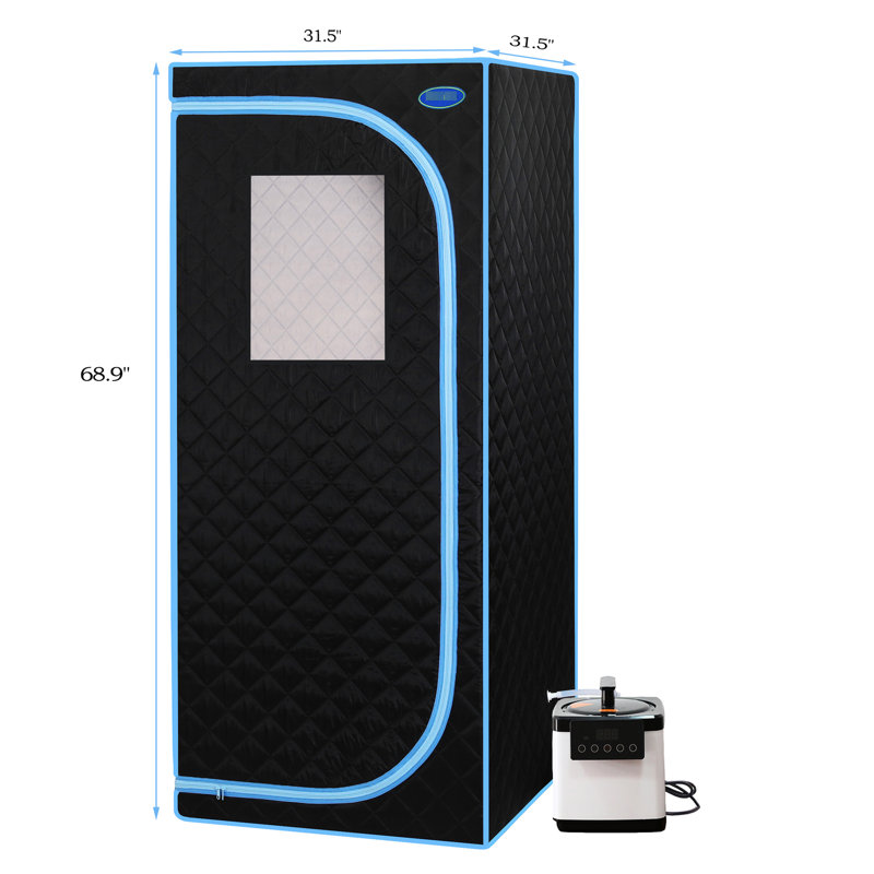 Portable Steam Therapy - 150F Maximum Temperature 14.25 Inch Carton Height Blue Tent With Mat Board Relax & Rejuvenate 2.6L Pot Black Binding