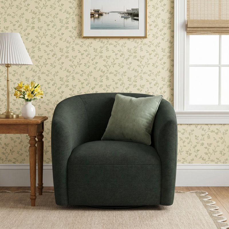Marita 32" Barrel Chair, Milsap Spray Sustain® Tweed