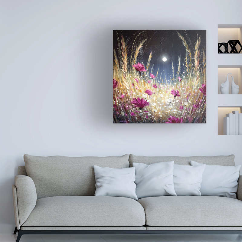 Art sur toile, prune de lune par Jennifer Taylor, H 14 po x l 14 po