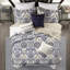 Reversible Quilt With Pillows, Navy/tan Full/queen. Paisley Design Quilt, 100% Microfiber. Brushed Reverse Fabric. 1 2 Shams, 3 Decorative Pillows. Machine Washable Navy/tan, Modern Paisley,-119448412