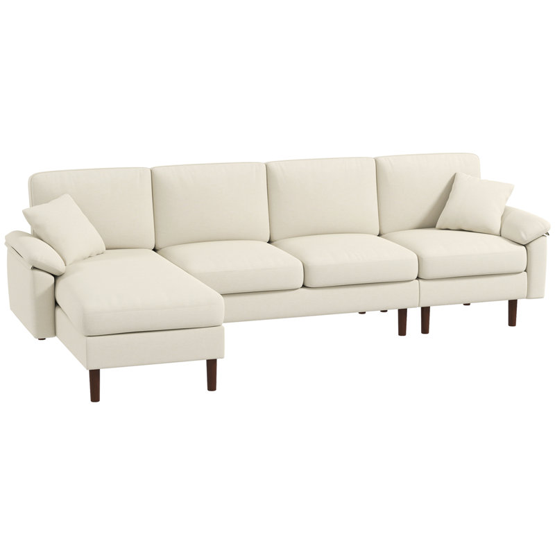 Canapé modulaire avec méridienne interchangeable, blanc crème