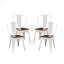 Chaises de salle à manger en métal noir ultrabrillant avec siège en bois noyer empilable d'une hauteur de 18 pouces, intérieur extérieur, surface légère facile à nettoyer, assemblage facile, conception moderne durable-2075991861