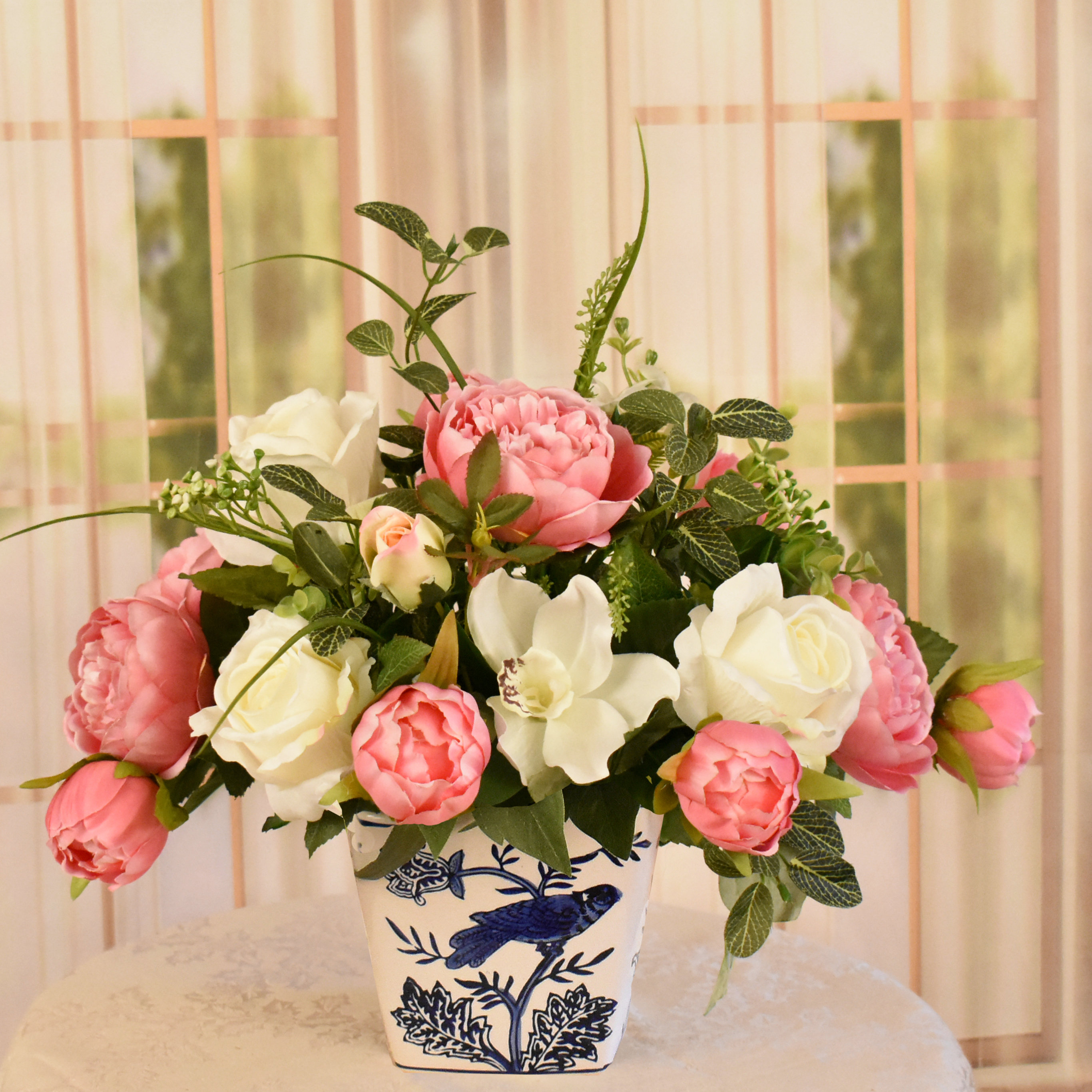 3 11 in Silk Peony Bushes Artificial Flower Bouquets