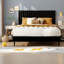 Lit Queen Size, cadre en métal recouvert de velours, chambre moderne et ajustable-1173038119