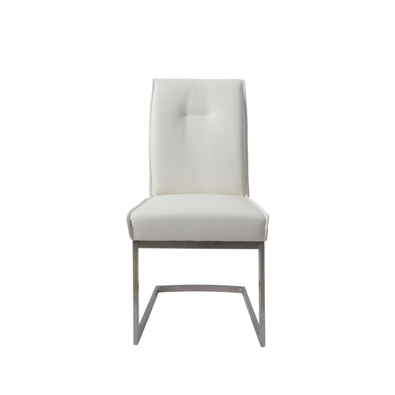 Chaise d'appoint rembourrée Kogan, Blanc