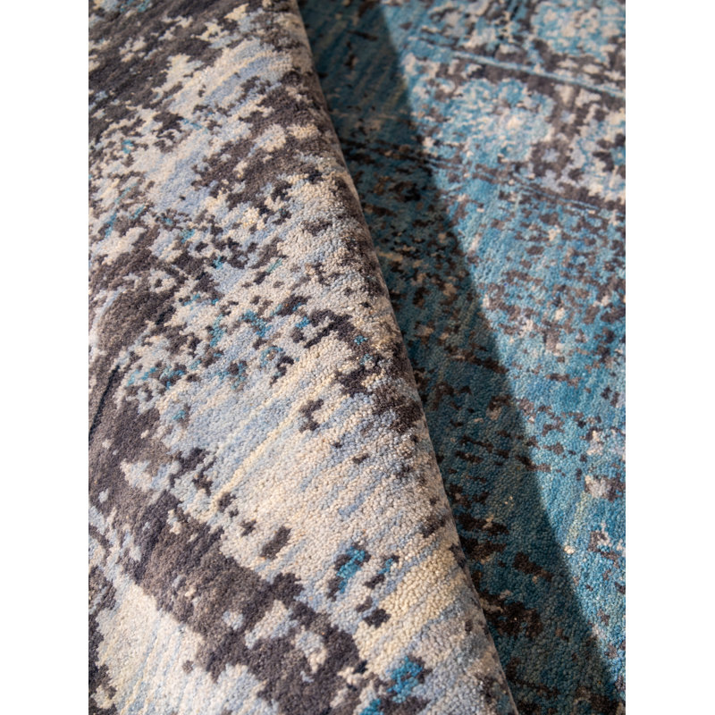Hand Loom Knotted Wool Oriental Multicolor Round Indoor Area Rug, Round 8'